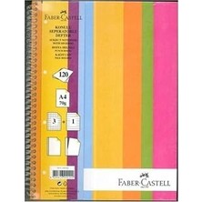 Nacario Faber-Castell Sert Kapak Sep.3+1 Renkli Çizgiler Defter, 120 Yaprak