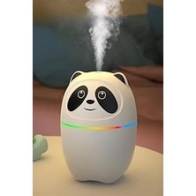 Nacario Sevimli Panda Figürlü Hava Nemlendirici, Ultrasonik Soğuk Buhar Makinesi, LED Işıklı Masaüst