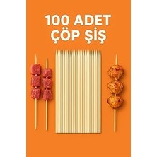 Nacario Meri̇p Plasti̇k 100 Adet Bambu Şi̇ş & Yanmaz Bambu Şi̇ş & 30 cm & Ai̇rfryer Şi̇ş
