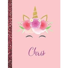 Nacario Chris: Chris Marble Size Unicorn Sketchbook Personalized White Paper For Girls And Kids To Drawing