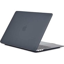 Nacario Macbook Air 13.3ınç A1932 A2179 2020 Kılıf Kristal Ön Arka Şeffaf Kapak Td Siyah