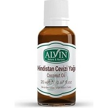 Nacario Alvin Hindistan Cevizi Yağı, Soğuk Sıkım,yüzde Yüz Saf Doğal, 20 ml