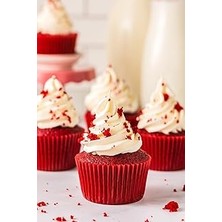 Nacario Takribi 200 Adet Büyük Boy Kırmızı Muffin Kek Kalıbı, Cupcake Kağıdı, Browine Kalıbı 50X40 mm