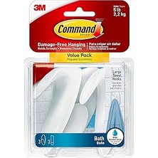 Nacario Komut BATH17 3es B Y K El Havlusu Kanca, Value Pack, 3-Kanca, 3-Large Izgili Su Ge Irmez, BATH17-3E