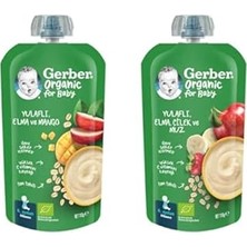Nacario Gerber Organik Yulaflı Elma Püresi 8X110G Gerber Yulaflı Elma, Çilek Muz Pür