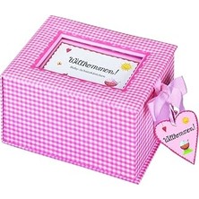 Nacario Baby-Schatzkästchen "willkommen!" (Rosa)