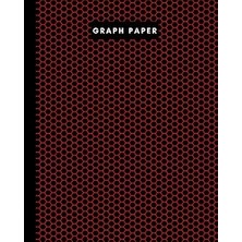 Nacario 8" x 10" Graph Paper - 106 Pages - Dark Red Beehive On Black: Imperial 1/4” Squared White Graph Pap