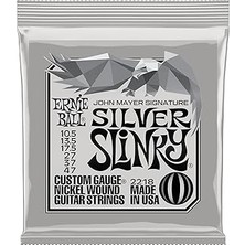 Nacario Ernie Ball John Mayer Silver Slinky Nickel Wound Elektro Gitar Telleri 10,5-47 Ölçü