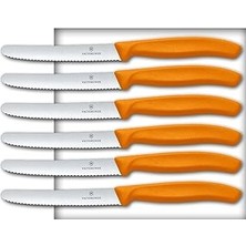 Nacario Victorinox Domates Sofra Kesesi, Plastik, Turuncu, 6'lı Paket