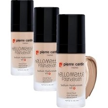 Nacario Hello Matte Yüksek Kapatıcı Etkili Mat Fondöten Sun Beige (3 Paketi)