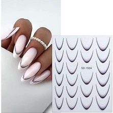Nacario Ombre Efekt French Tırnak Sticker Siyah Nail SD-1934