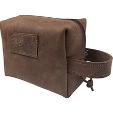 Nacario Tantobushcraft El Yapımı Gerçek Deri Seyahat Tuvalet Çantası – Unisex Dopp Kit – 2.5 Litre, Kahvere
