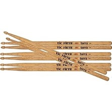Nacario Vic Firth - American Classic® Terra Serisi Batonlar 5A - Amerikan Hikory, Ahşap Uç, 4 Çift Paket
