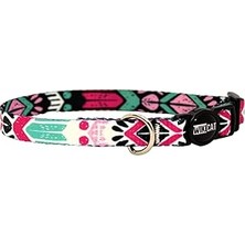 Nacario Aztec Light Boyun Tasması, Boğulma Önleyici Kilitli, Zil Hediyeli (Pembe, Fuşya, Mint)