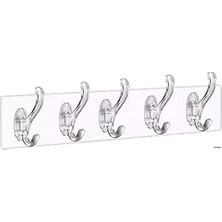 Nacario Şeffaf Yapışkanlı Duvar Askısı – 5’li Set, Deliksiz Montaj, Suya Dayanıklı, Şık Güçlü Tutucu