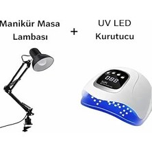 Nacario Fontenay Manikür Masa Lambası + Uv LED Kurutucu Seti, Beyaz