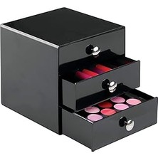 Nacario Interdesign Bosphorus 35360ES 3 Çekmeceli Organizer, Akrilik, Siyah