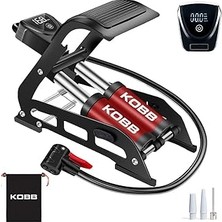Nacario Kobb KB5402D Çift Pistonlu Dokunmatik Dijital Basınç Göstergeli Ayak Pompası Taşıma Kılıfı, Kırm
