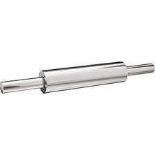 Nacario Aee® Paslanmaz Çelik Merdane – Hamur Açma Rulosu Dönmeli Metal Oklava – Ergonomik Saplı Döner Başlı