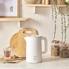 Nacario Homend Heatrow Cooltouch 1618H Paslanmaz Çelik El Yakmaz Gövdeli Su Isıtıcısı Beyaz