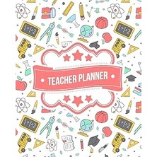 Nacario Teacher Planner: School Doodles Pattern | + Bonus Student Information Log | Weekly Lesson Plans | M