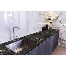 Nacario Stickerart Tezgah Üstü Fayans Kaplama Folyosu Mutfak Tezgahı Kaplama Bright Marble 70 cm x 4 Metre