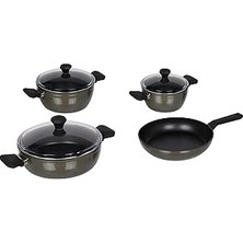 Nacario Taç 1500023294 7 Parça Diamond Cook Graniks Tencere Seti, Gri