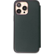 Mey Ithalat®  iPhone 14 Pro Kılıf Dolpin Kapaklı - Koyu Yeşil