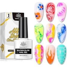 Nacario Born Pretty Şeffaf Renk Watercolor (Suluboya) Efekt Tırnak Jeli (56002) 2184