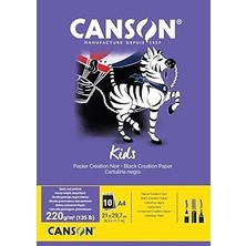 Nacario Canson 400015602 Hobi, Renkli Kağıt, A4, Siyah