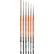Nacario Kingart Radiant 6050 Script Liner Serisi Altın Sentetik Fırça Seti, Akrilik, Yağlı Sulub
