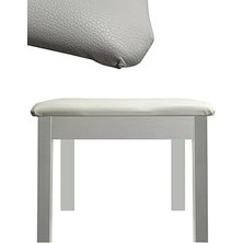 Nacario TBX-144WH Üst Kalite Piyano Taburesi Gizli Bölmeli Beyaz Renk (32X54X48)