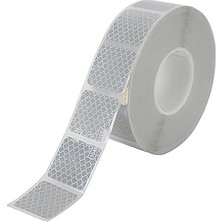 Nacario 5 Metre Tüvtürk Beyaz Parçalı Reflektörlü Reflektif Fosforlu Şerit Bant Kesikli Ikaz Bandı