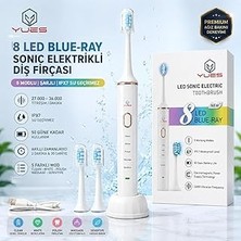 Nacario Yues 8 LED Işıklı Sonic Elektrikli Beyazlatıcı Fırçası, Şarjlı Fırçası, 5 Temizlik Mod