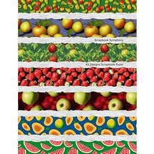 Nacario Scrapbook Paper Pad - 42 Designs - Fruit Patterns - Double Sided A4 Pages