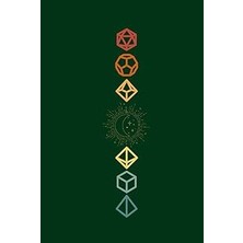 Nacario Independently Published Rainbow Polyhedral Dice And Moon Journal With Hex And Grid Paper