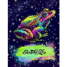 Nacario Abstract Sketchbook: Glowing, Radiant Neon Frog, Brilliant Colorful Luminescents, Neon Brus