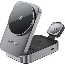 Nacario Acefast Kablosuz Masaüstü Hızlı Şarj Standı 22.5W Kablosuz Şarj Çıkışlı - Magsafe, Watch A