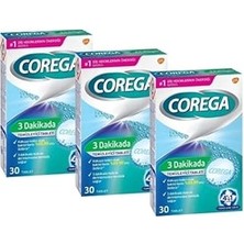 Nacario Corega 3 Dakikada Protezi Temizleyici 30 Tablet x 3 Adet