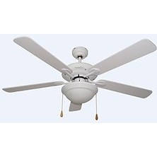 Nacario Blackwell 5 Mdf Kanat 132 cm Lambalı Tavan Vantilatörü Beyaz, BLWL3102