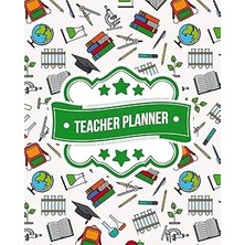 Nacario Teacher Planner: School Graphic Pattern | + Bonus Student Information Log | Weekly Lesson Plans | M