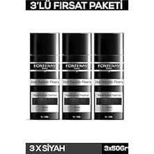 Nacario Fontenay Saç Dolgunlaştırıcı Keratin Fibers Siyah Topik Saç Tozu 50GR X3