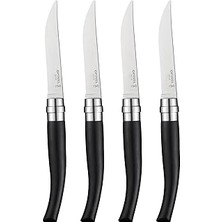Nacario Opinel Estuche De 4 Cuchillos De Mesa Ebano (Hoja Pulido Espejo)