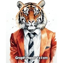 Nacario Independently Published Watercolor Tiger Graph Paper 1x1 Cm: 1cm Squared Grid Paper | Gift For Peop