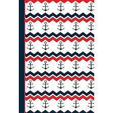 Nacario Anchor Red White Journal Notebook - Sketchbook: 130 Pages 6 x 9 Unlined Blank Sketch Drawing A