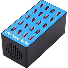 Nacario 20 Port USB Şarj Istasyonu, 100W, 5V/20A Çıkış, Masaüstü Çoklu Şarj Ünitesi, Aşırı Akım Korumalı