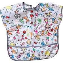 Nacario Yorni Unisex Su Geçirmez, Cırtlı, Cepli, Yarım Kollu Bebek/çocuk Mama Önlüğü, 1-3 Yaş