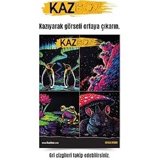Nacario Kazboz Kazıma Sanatı Seti, Hayvanlar Temalı, Kağıt, 205X290 Mm, Ahşap Kalem Dahil