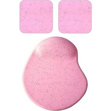 Nacario Usin Oval Kum Desen Bilek Destekli Mouse Pad + 2 Adet Kupa Fincan Bardak Altlığı Altlık Set (Pembe)