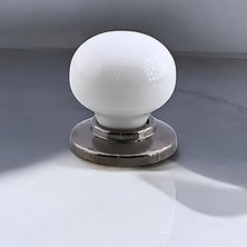 Nacario Tere Porselen Füme Beyaz Düğme Mobilya Mutfak Çekmece Dolap Dolabı Kulpu Kulbu Kulpları